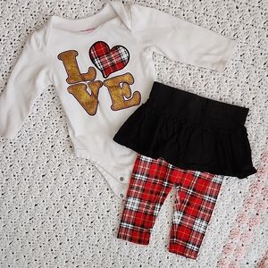 Plaid Love Baby Outfit